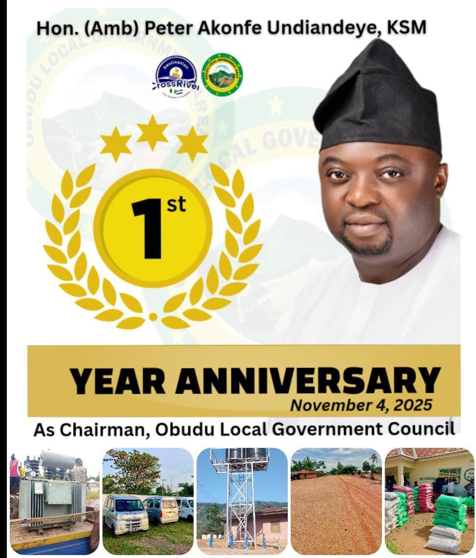Obudu Council Chairman Undiandeye Marks One Year in Office, Reaffirms Commitment to People-Oriented Governance