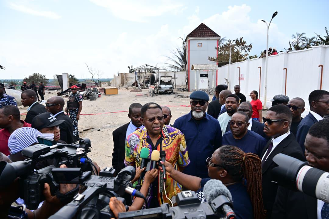 Gas Explosion: Otu Visits Scene, Orders Free Treatment for Victims